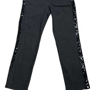 Lauren Ralph  Lauren Classic Straight Ankle Jeans With Sequin Details SZ 16